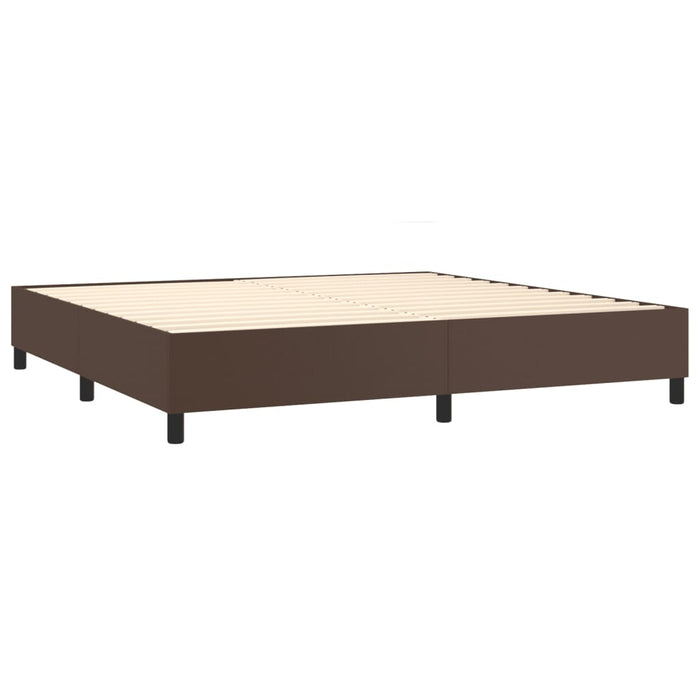 Boxspringbett Braun 200x200 cm Kunstleder