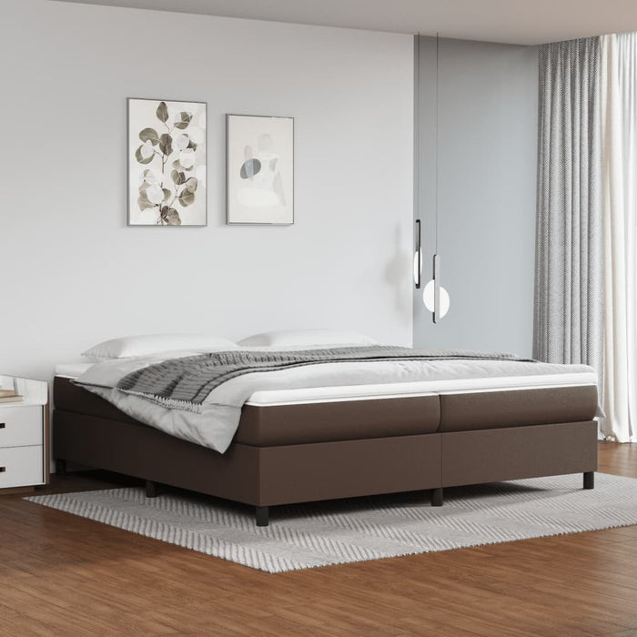 Boxspringbett Braun 200x200 cm Kunstleder