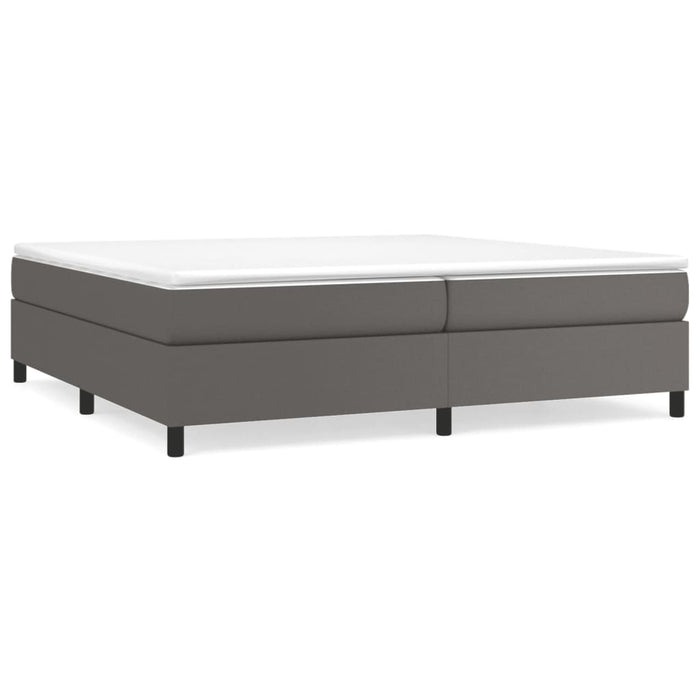 Boxspringbett Grau 200x200 cm Kunstleder
