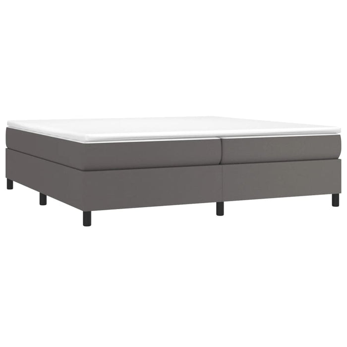 Boxspringbett Grau 200x200 cm Kunstleder