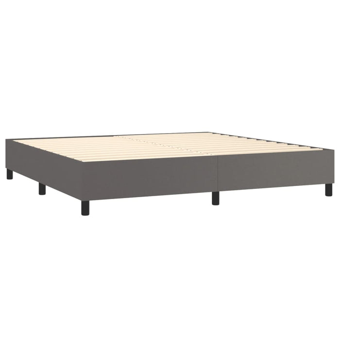 Boxspringbett Grau 200x200 cm Kunstleder