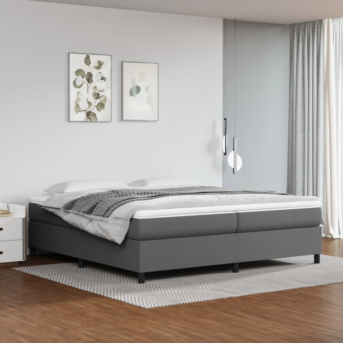 Boxspringbett Grau 200x200 cm Kunstleder