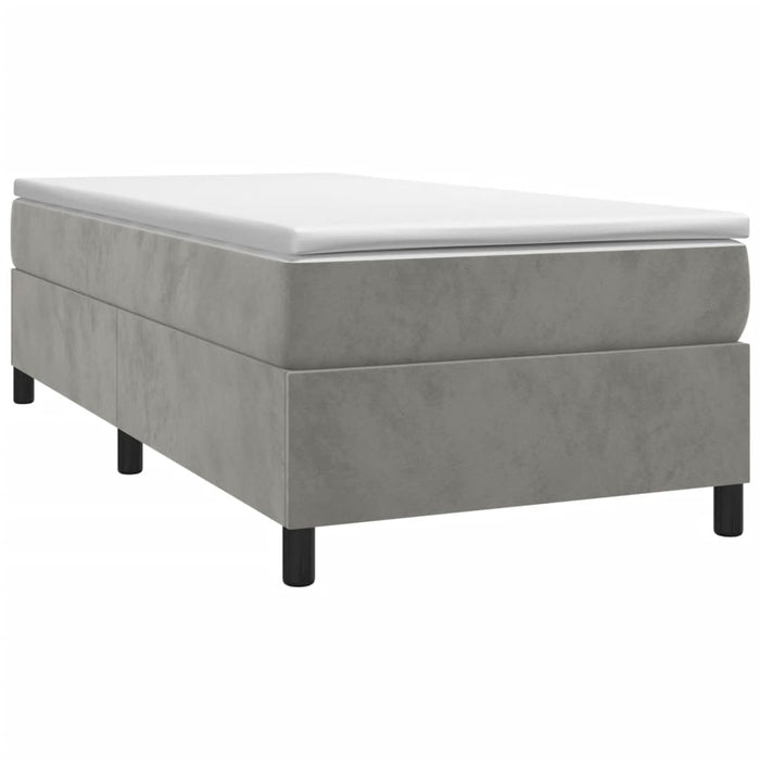Boxspringbett Hellgrau 80x200 cm Samt