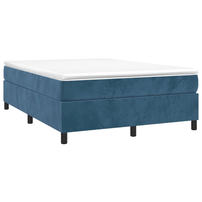 Boxspringbett Dunkelblau 140x190 cm Samt