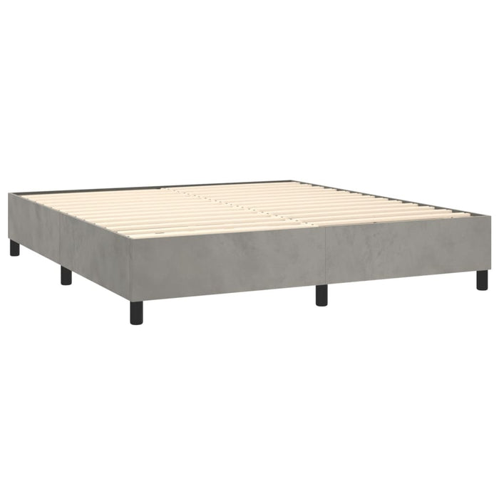 Boxspringbett Hellgrau 200x200 cm Samt