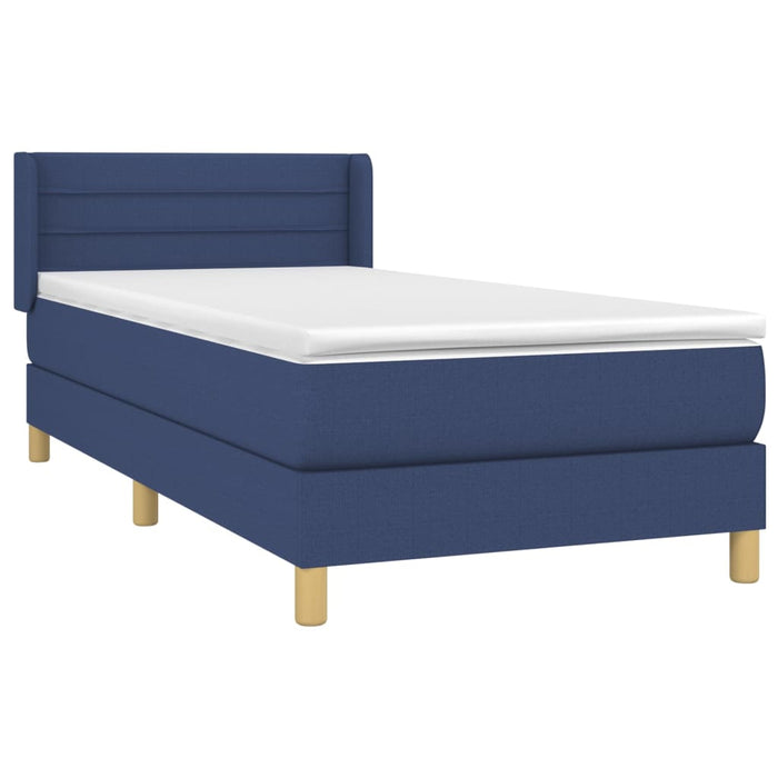 Boxspringbett mit Matratze Blau 80x200 cm Stoff