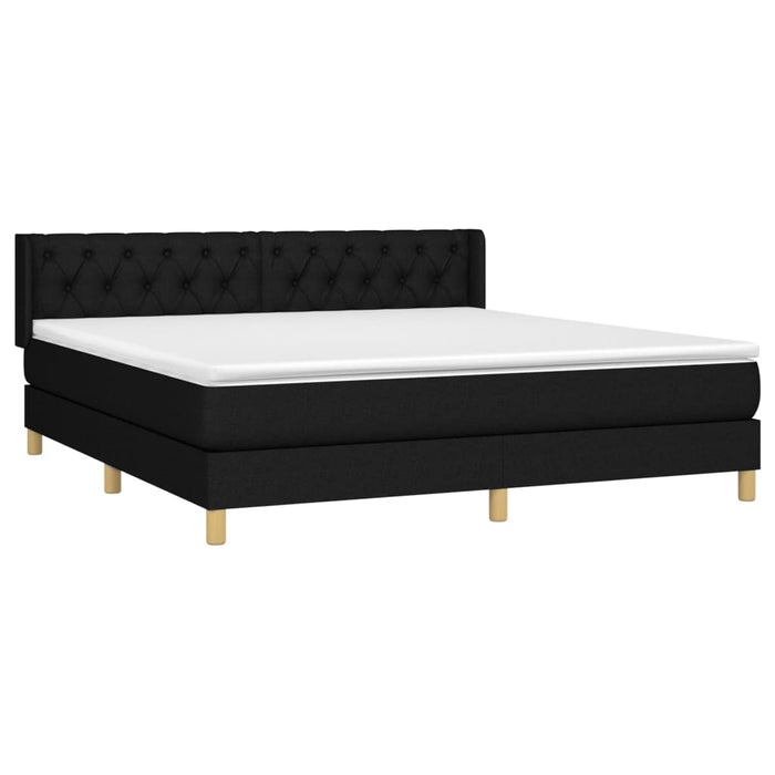 Boxspringbett mit Matratze Schwarz 160x200 cm Stoff