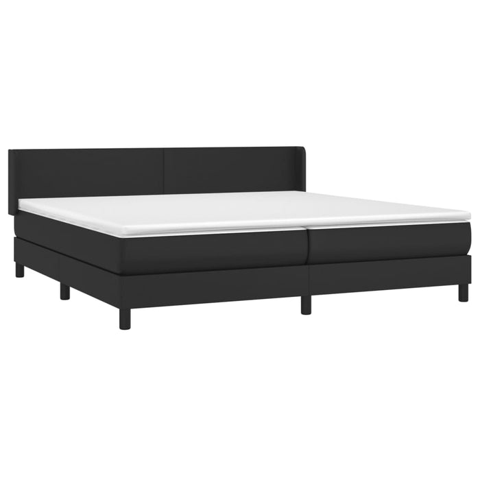 Boxspringbett mit Matratze Schwarz 200x200 cm Kunstleder