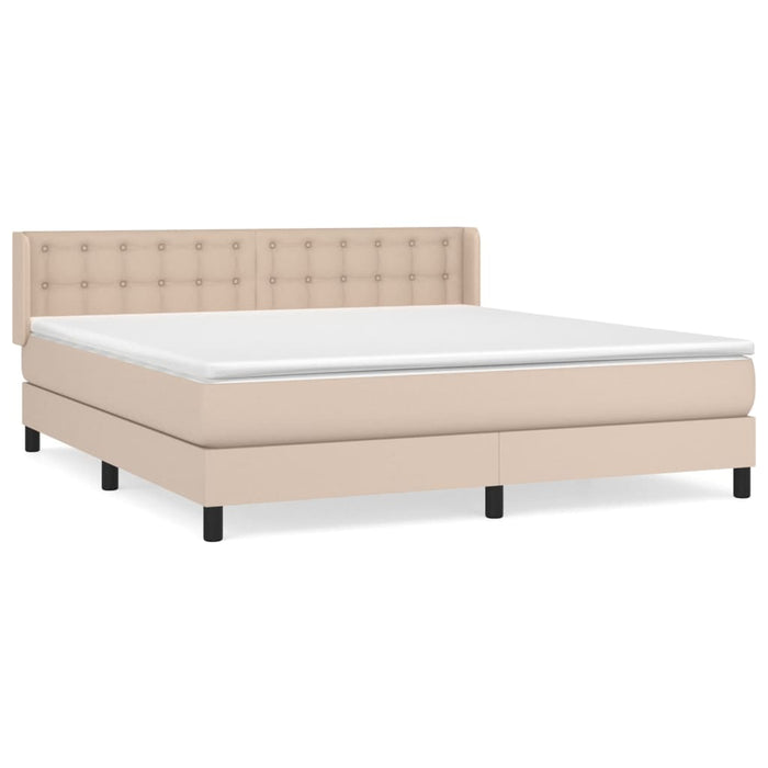 Boxspringbett Matratze Cappuccino-Braun 160x200 cm Kunstleder