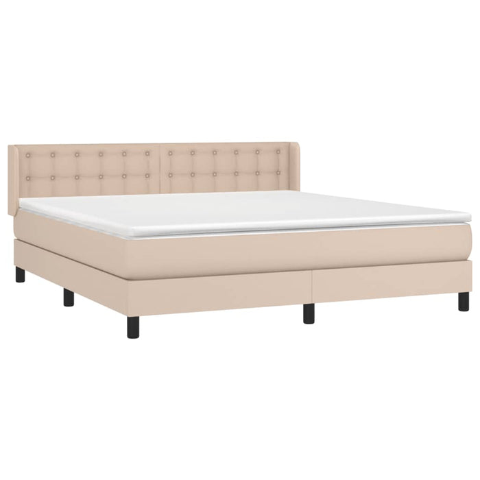 Boxspringbett Matratze Cappuccino-Braun 160x200 cm Kunstleder