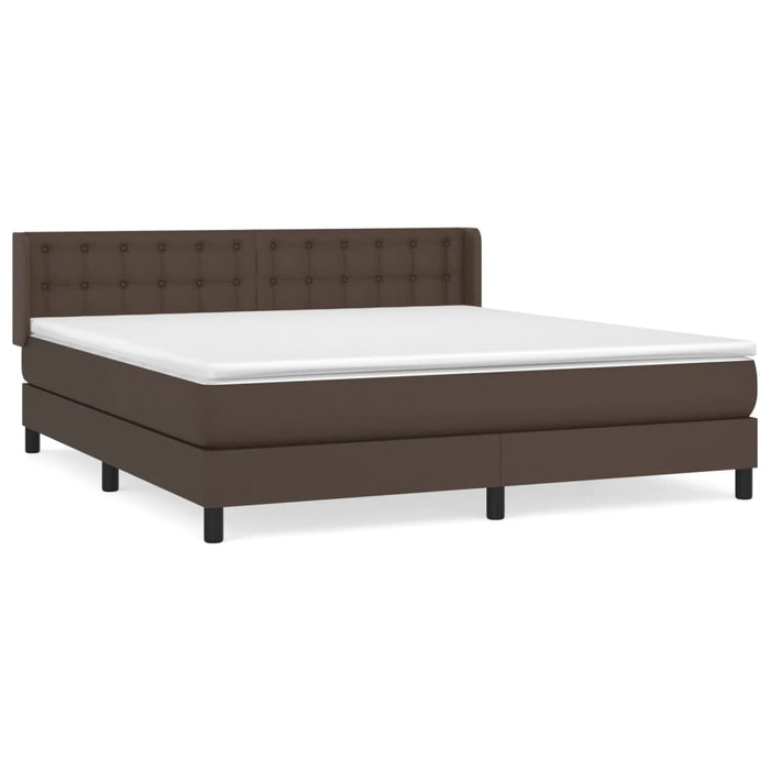 Boxspringbett mit Matratze Braun 180x200 cm Kunstleder