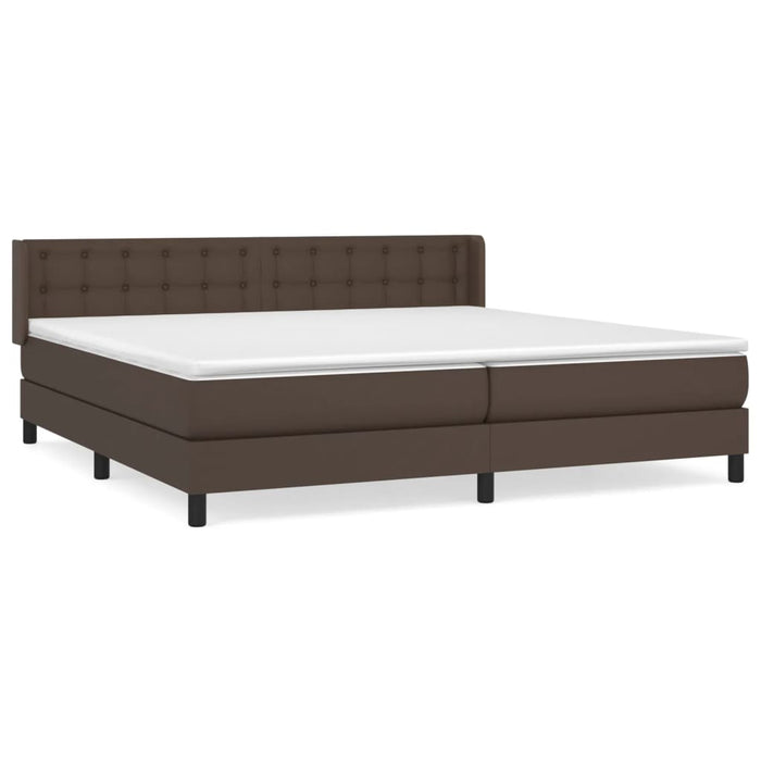 Boxspringbett mit Matratze Braun 200x200 cm Kunstleder