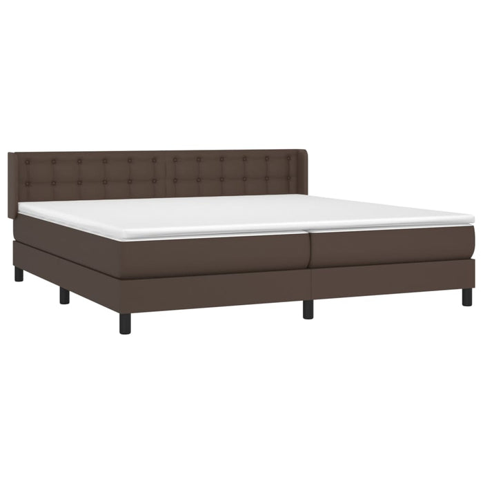 Boxspringbett mit Matratze Braun 200x200 cm Kunstleder