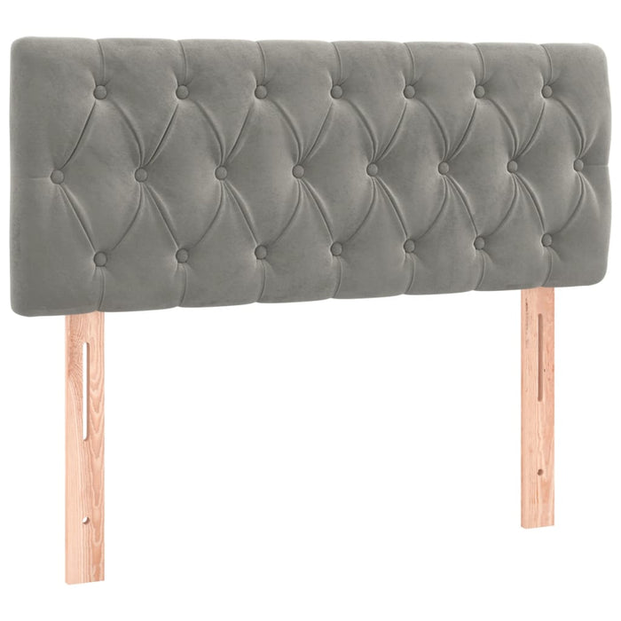 Boxspringbett mit Matratze Hellgrau 90x200 cm Samt