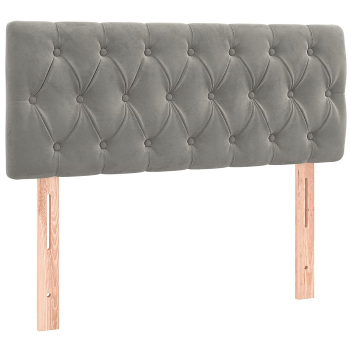 Boxspringbett mit Matratze Hellgrau 100x200 cm Samt