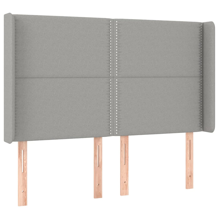 Boxspringbett mit Matratze & LED Hellgrau 140x190 cm Stoff