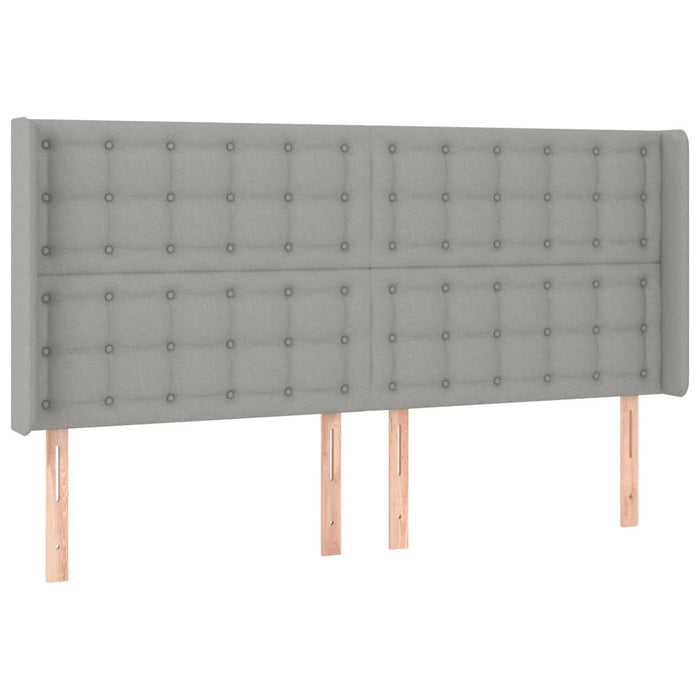 Boxspringbett mit Matratze & LED Hellgrau 180x200 cm Stoff