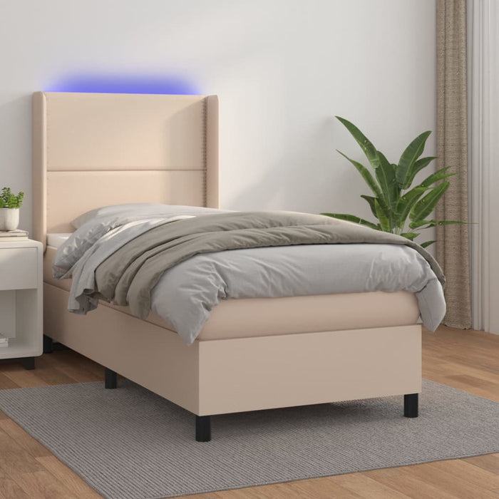 Boxspringbett mit Matratze & LED Cappuccino-Braun 100x200cm