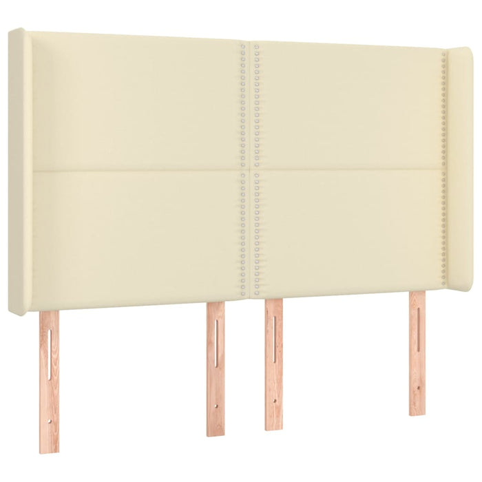 Boxspringbett mit Matratze & LED Creme 140x200 cm Kunstleder