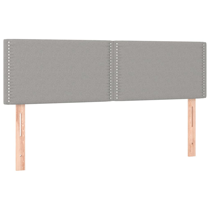 Boxspringbett mit Matratze & LED Hellgrau 140x200 cm Stoff