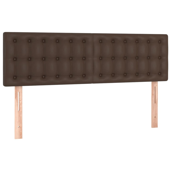 Boxspringbett mit Matratze & LED Braun 140x200 cm Kunstleder