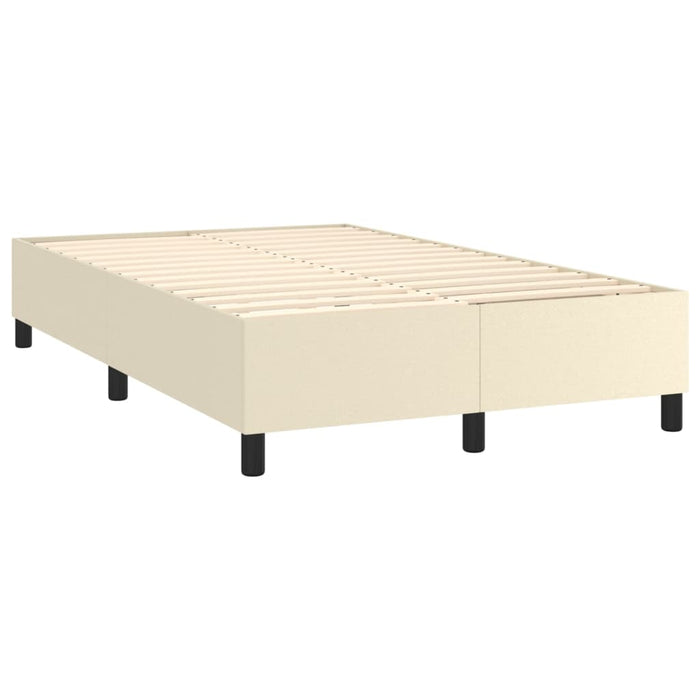 Boxspringbett mit Matratze & LED Creme 120x200 cm Kunstleder