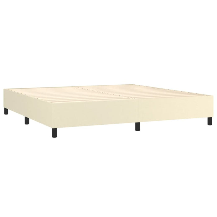 Boxspringbett mit Matratze & LED Creme 200x200 cm Kunstleder