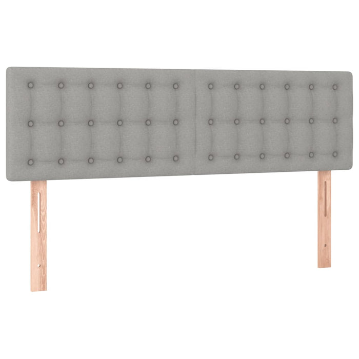 Boxspringbett mit Matratze Hellgrau 140x200 cm Stoff