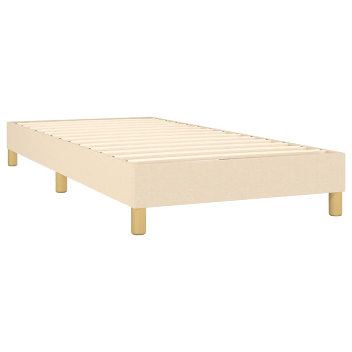 Box spring bed with mattress cream 90x190 cm fabric
