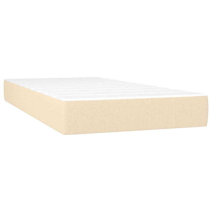 Box spring bed with mattress cream 90x190 cm fabric