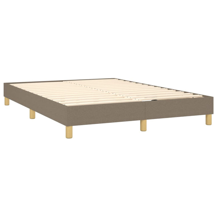 Box spring bed with mattress taupe 140x190 cm fabric