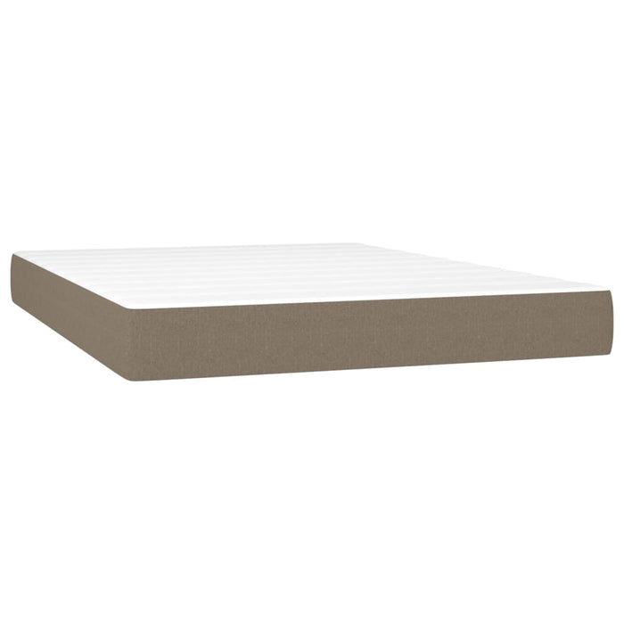 Box spring bed with mattress taupe 140x190 cm fabric