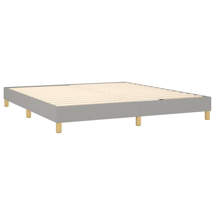 Box spring bed with mattress light gray 160x200 cm fabric