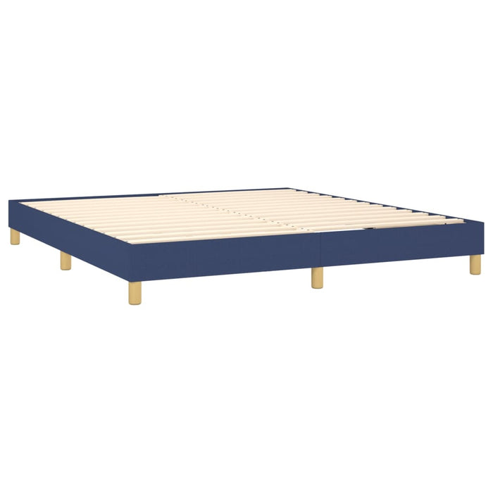 Box spring bed with mattress blue 160x200 cm fabric
