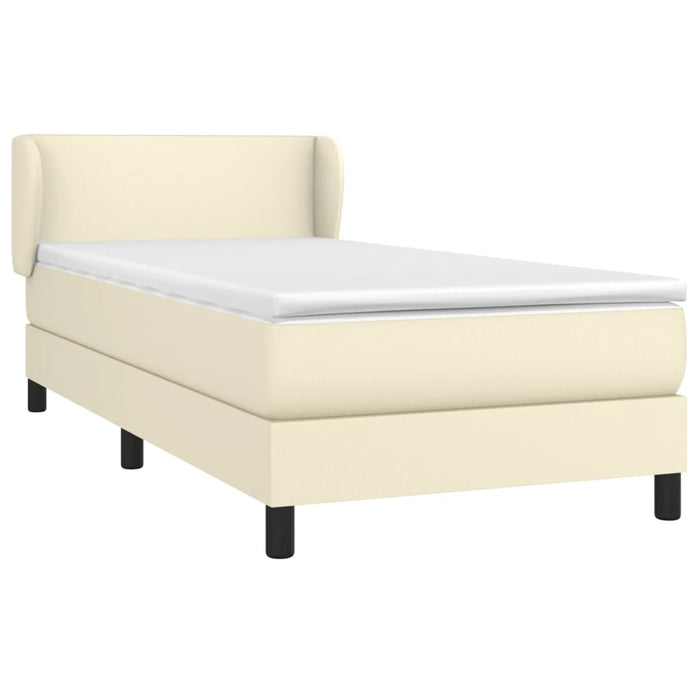 Boxspringbett mit Matratze Creme 80x200 cm Kunstleder
