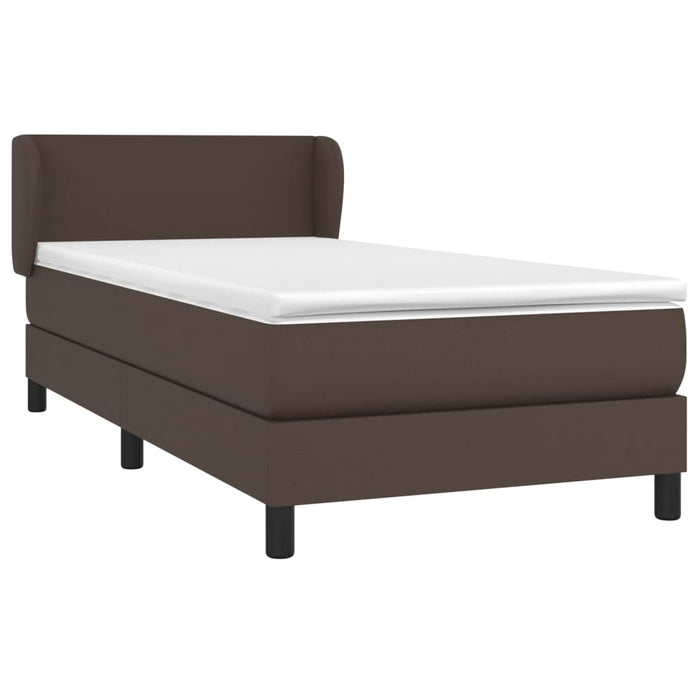 Boxspringbett mit Matratze Braun 80x200 cm Kunstleder