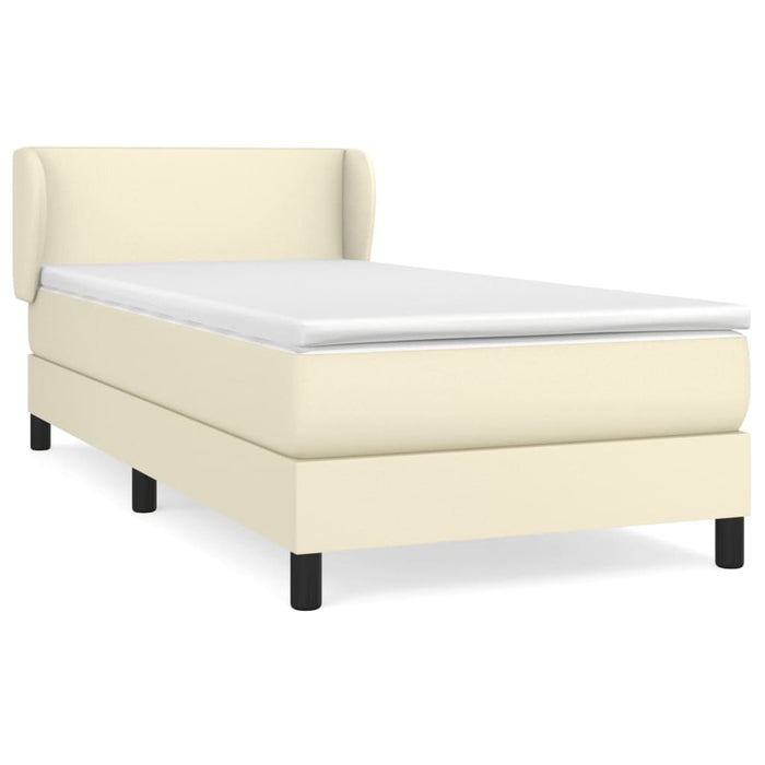 Boxspringbett mit Matratze Creme 90x200 cm Kunstleder