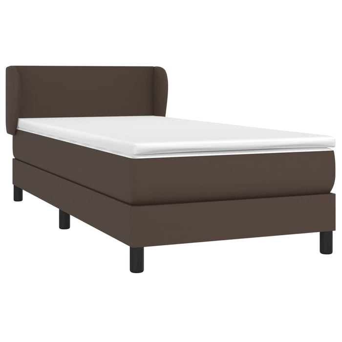 Boxspringbett mit Matratze Braun 100x200 cm Kunstleder