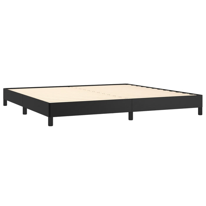 Box spring bed with mattress black 200x200 cm faux leather