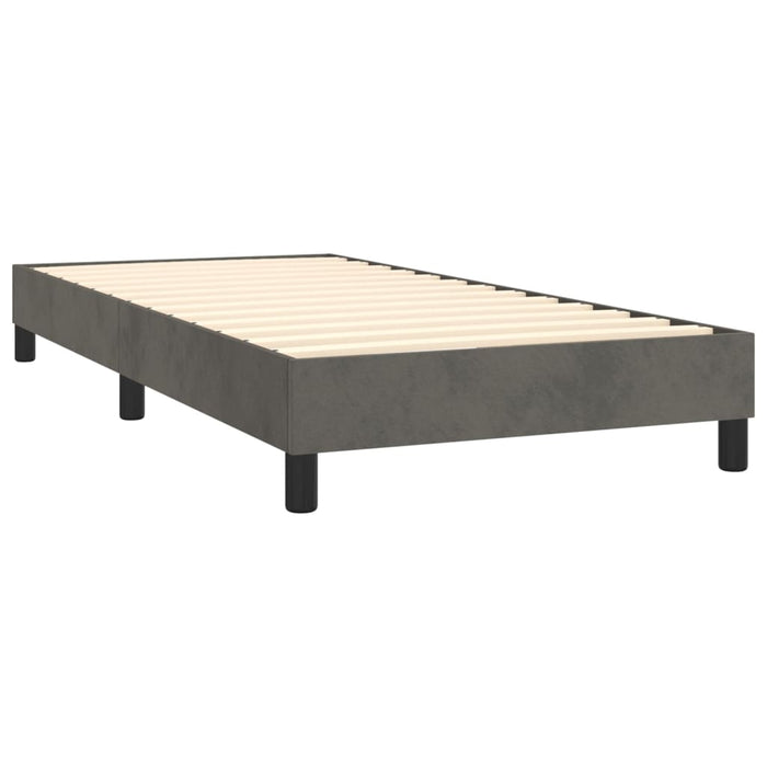 Box spring bed with mattress dark gray 80x200 cm velvet