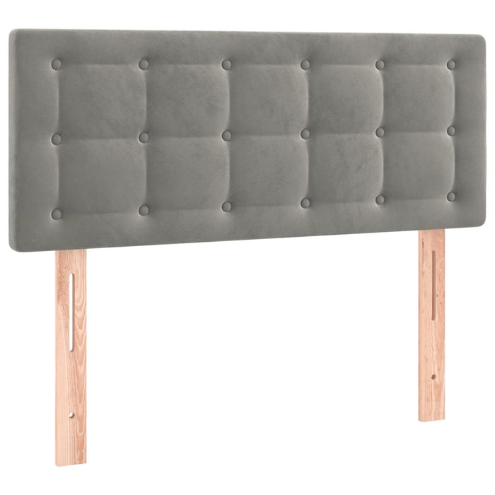 Boxspringbett mit Matratze Hellgrau 100x200 cm Samt