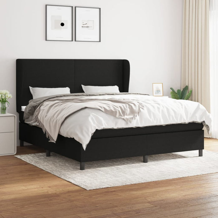 Boxspringbett mit Matratze Schwarz 160x200 cm Stoff