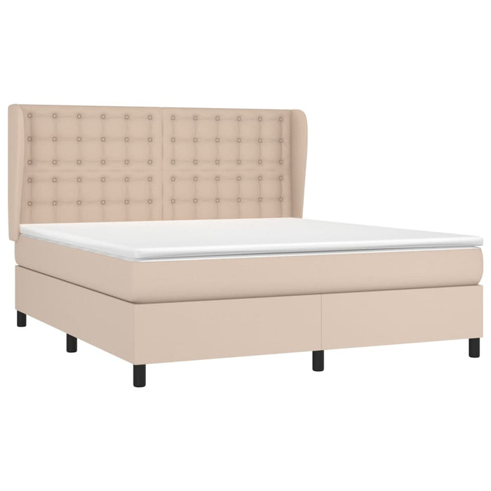 Boxspringbett Matratze Cappuccino-Braun 180x200 cm Kunstleder