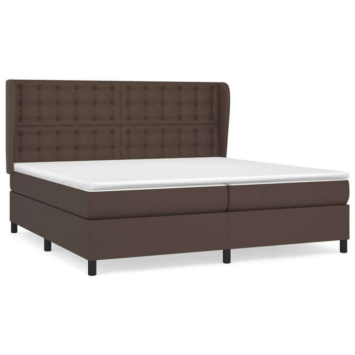 Boxspringbett mit Matratze Braun 200x200 cm Kunstleder