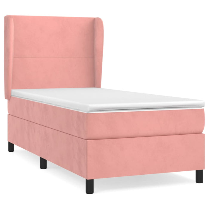 Boxspringbett mit Matratze Rosa 90x190 cm Samt