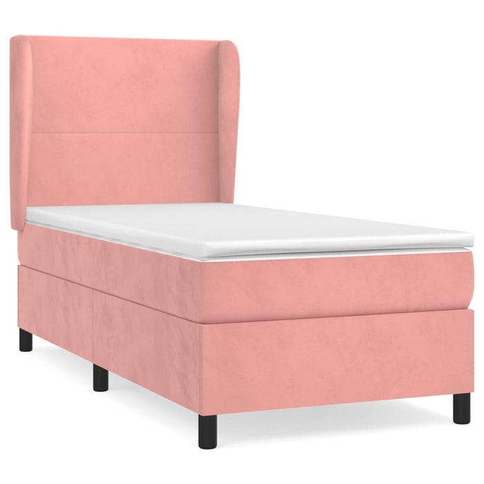 Boxspringbett mit Matratze Rosa 90x200 cm Samt