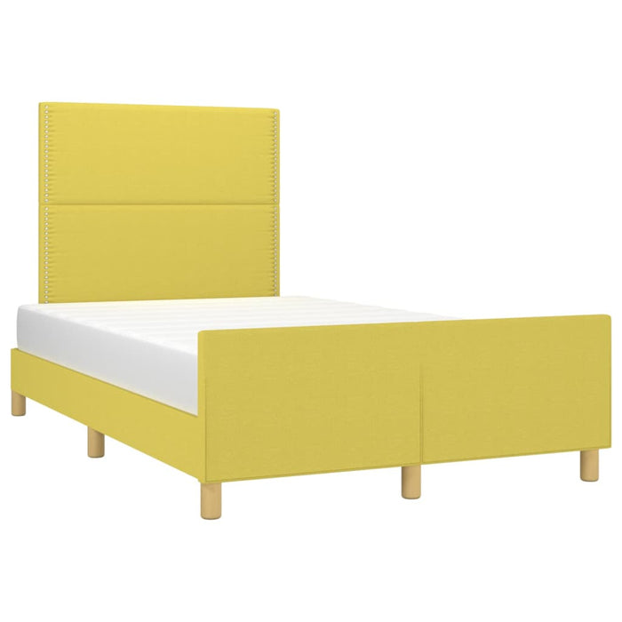 Bettgestell mit Kopfteil Grün 120x200 cm Stoff