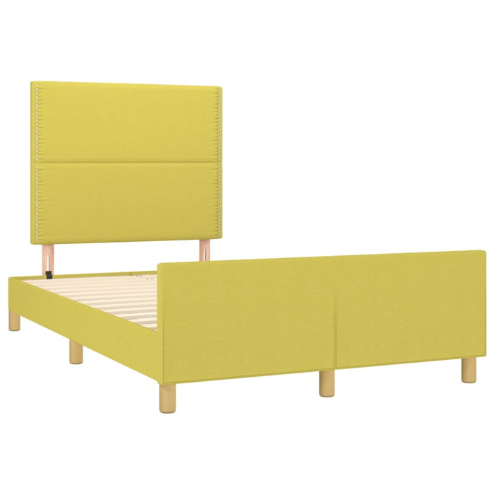 Bettgestell mit Kopfteil Grün 120x200 cm Stoff
