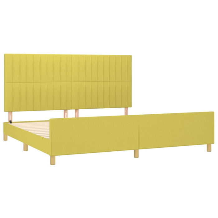 Bettgestell mit Kopfteil Grün 200x200 cm Stoff