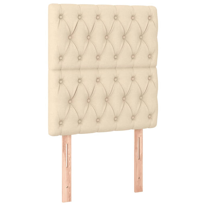 Bettgestell mit Kopfteil Creme 80x200 cm Stoff